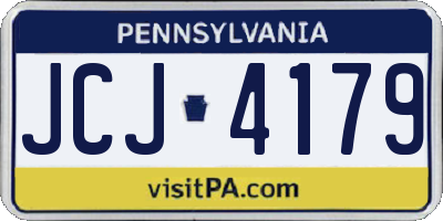 PA license plate JCJ4179