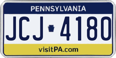 PA license plate JCJ4180