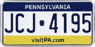 PA license plate JCJ4195