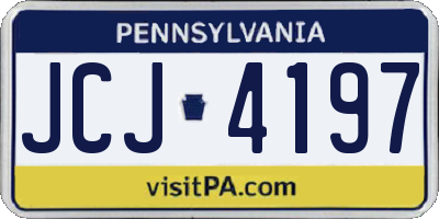 PA license plate JCJ4197