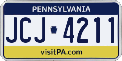 PA license plate JCJ4211