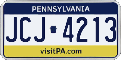 PA license plate JCJ4213