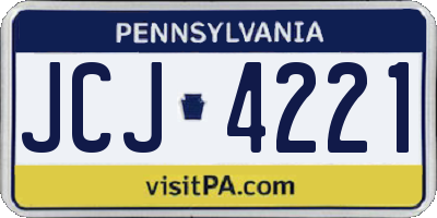 PA license plate JCJ4221