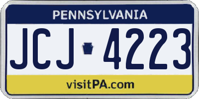 PA license plate JCJ4223