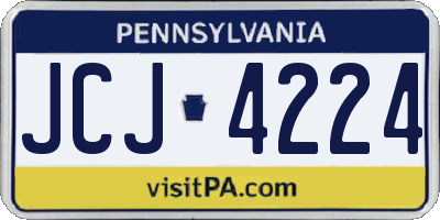 PA license plate JCJ4224