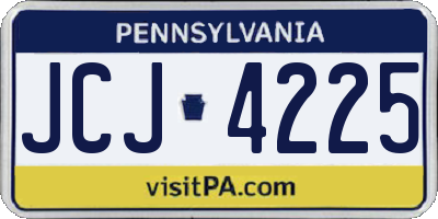 PA license plate JCJ4225