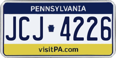PA license plate JCJ4226