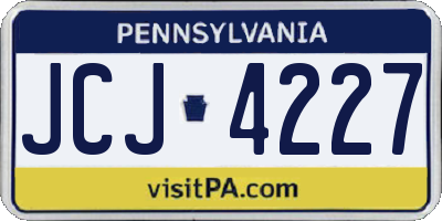 PA license plate JCJ4227