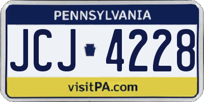 PA license plate JCJ4228
