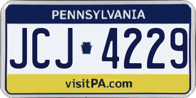 PA license plate JCJ4229