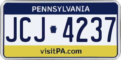PA license plate JCJ4237