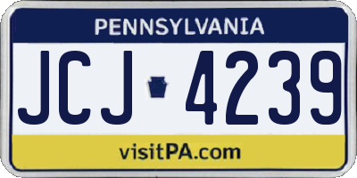 PA license plate JCJ4239