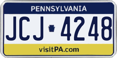 PA license plate JCJ4248