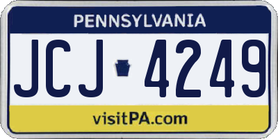 PA license plate JCJ4249