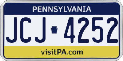 PA license plate JCJ4252