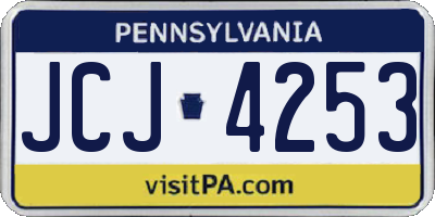 PA license plate JCJ4253