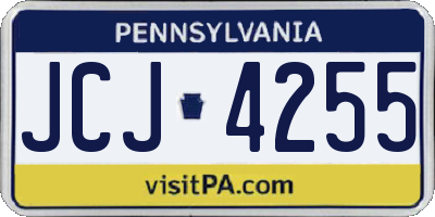 PA license plate JCJ4255