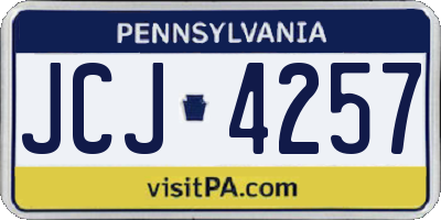 PA license plate JCJ4257