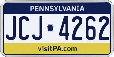 PA license plate JCJ4262