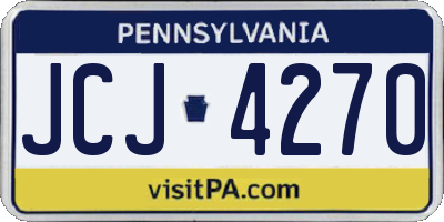 PA license plate JCJ4270