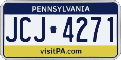 PA license plate JCJ4271