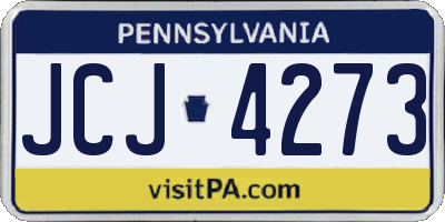 PA license plate JCJ4273