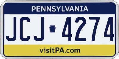 PA license plate JCJ4274