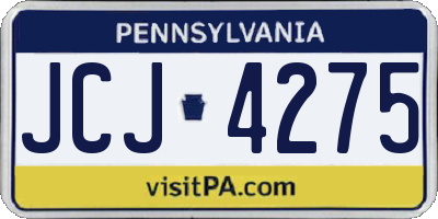 PA license plate JCJ4275