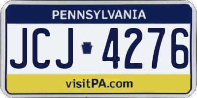 PA license plate JCJ4276