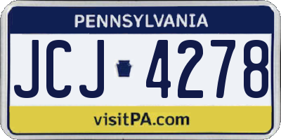 PA license plate JCJ4278