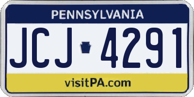 PA license plate JCJ4291