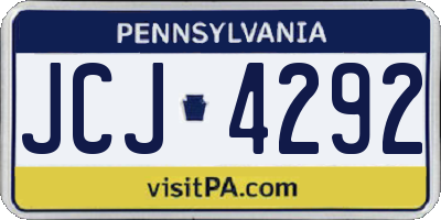 PA license plate JCJ4292