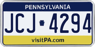 PA license plate JCJ4294
