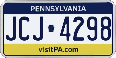 PA license plate JCJ4298