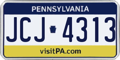 PA license plate JCJ4313