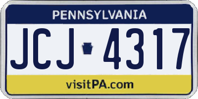PA license plate JCJ4317
