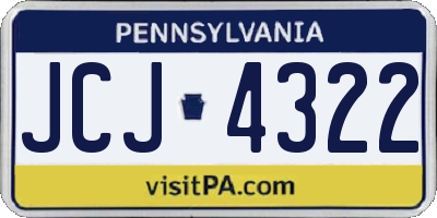 PA license plate JCJ4322