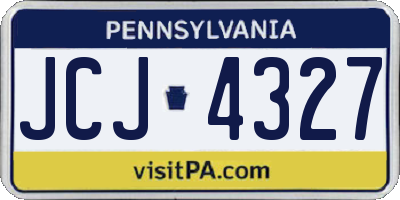 PA license plate JCJ4327