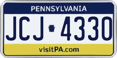 PA license plate JCJ4330