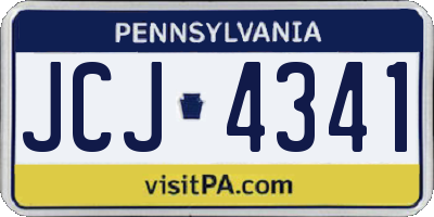 PA license plate JCJ4341