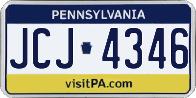 PA license plate JCJ4346