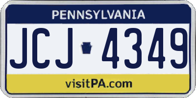 PA license plate JCJ4349