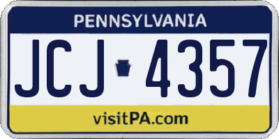 PA license plate JCJ4357