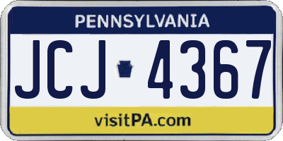 PA license plate JCJ4367