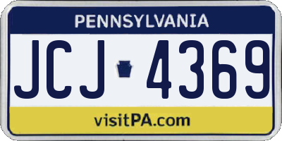 PA license plate JCJ4369