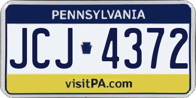 PA license plate JCJ4372