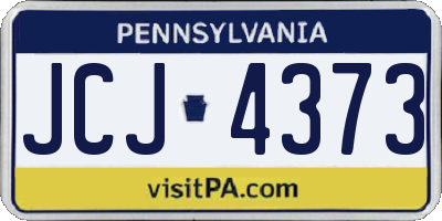 PA license plate JCJ4373