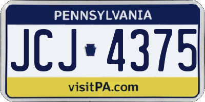 PA license plate JCJ4375