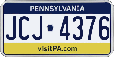 PA license plate JCJ4376
