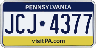 PA license plate JCJ4377